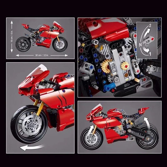Moto Da Costruite Nuova Ducati Panigale Mattoncini Technic Rossa 646 Pezzi New