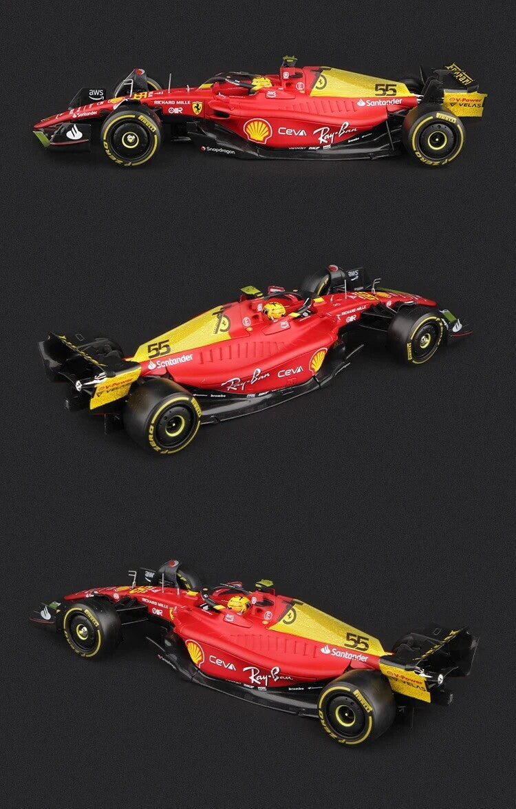Macchina Ferrari F1 C Sainz 55 2022 F1-75 Monza Scala 1:24 Formula 1 Con vetrina