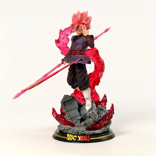 Action Figure Dragon Ball 28cm Goku Zamasu Rosa Anime Statua Luminosa Kakarot