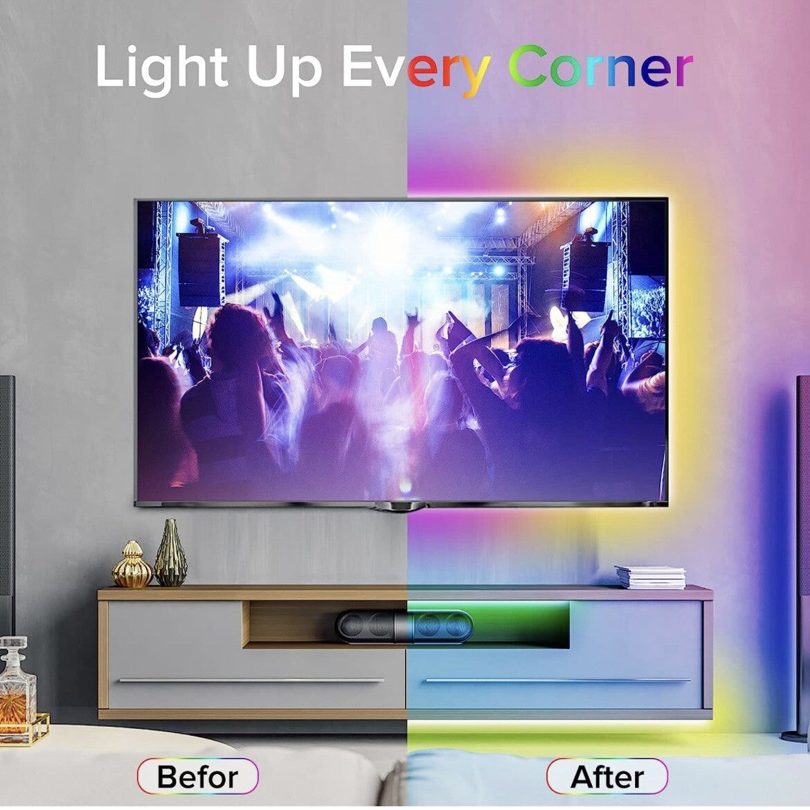 Striscia LED 10 Metri, Bluetooth RGB Smart 10M Con Telecomando, App Controllato,