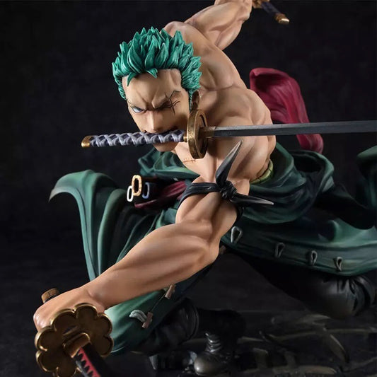 Action Figure One Piece Roronoa Zoro 10cm Statua Da Collezione Anime Manga