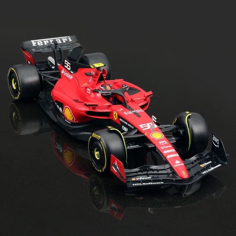 Macchina Ferrari F1 C Sainz 2023 SF-23 Burago Scala 1:24 Formula 1 Con vetrina
