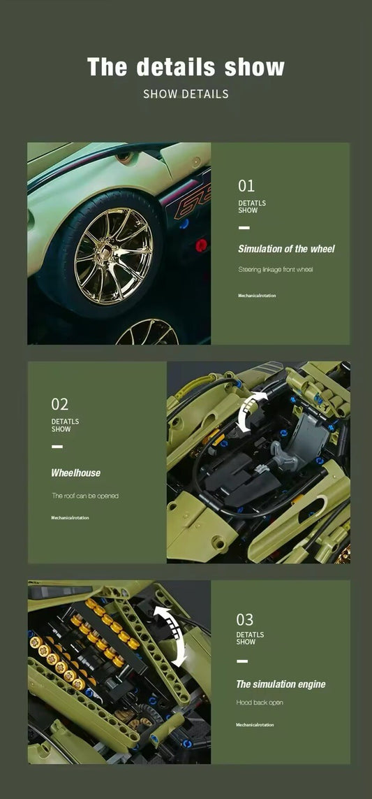 Lamborghini Tipo Concept Car Da Costruire Mattoncini Technic 1039 Pezzi Nuova