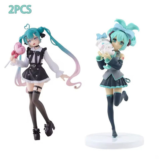 2 Action Figure Maid Vocaloid Hatsune Miku 20cm Statua Collezione Kawai Fortnite