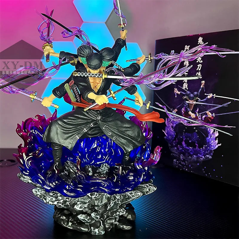 One Piece Roronoa Zoro Wano Onigashima 9 Swords Style Action Figurine 40cm Anime - Nerd Lab