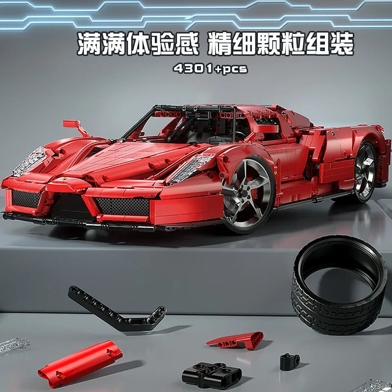 Ferrari F40 Da Costruire Mattoncini Technic 4399 Pezzi Neri - Rossi - Nerd Lab