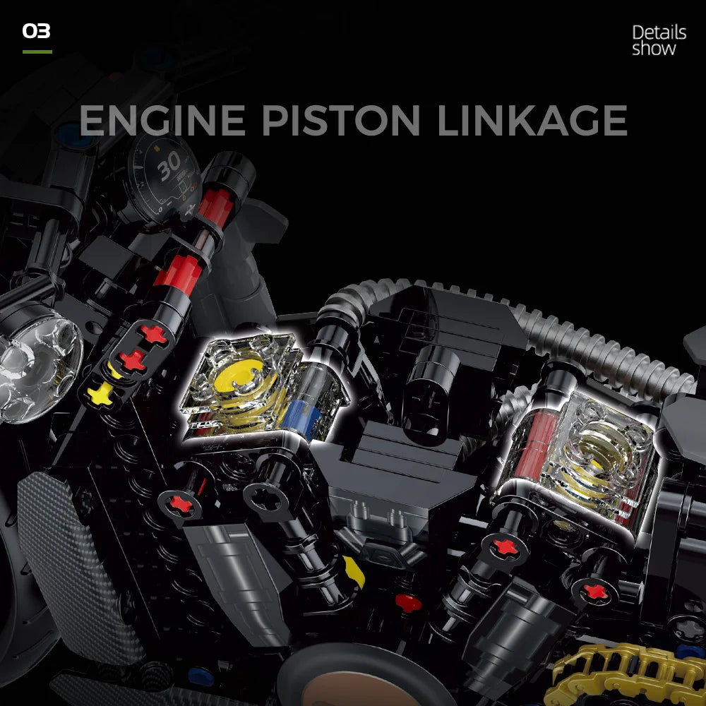 Moto Da Costruite Mattoncini Technic Stile Harley Davidson Scala 1:8 634 Pezzi - Nerd Lab