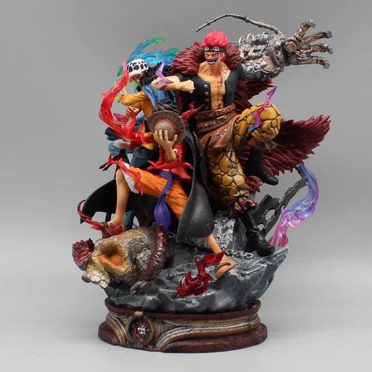 Action Figure Rubber One Piece Kid Law Luffy 22cm Statua Monkey D.Rufy Diorama Three Captain - Nerd Lab