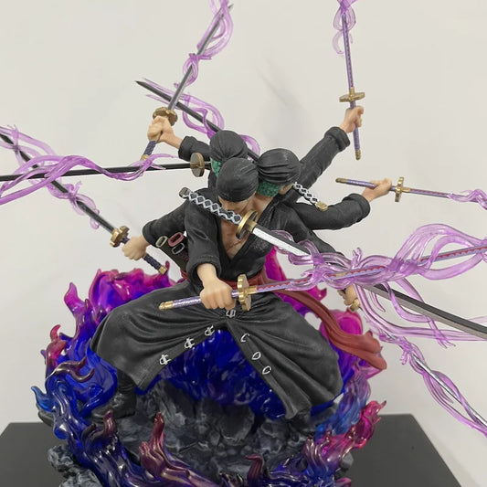 One Piece Roronoa Zoro Wano Onigashima 9 Swords Style Action Figurine 40cm Anime - Nerd Lab