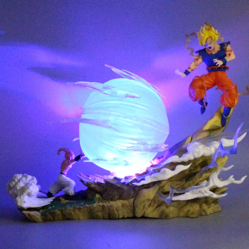 Action Figure Goku Dragon Ball Z Majin Bu 22cm Statua Collezione Luminosa Anime - Nerd Lab