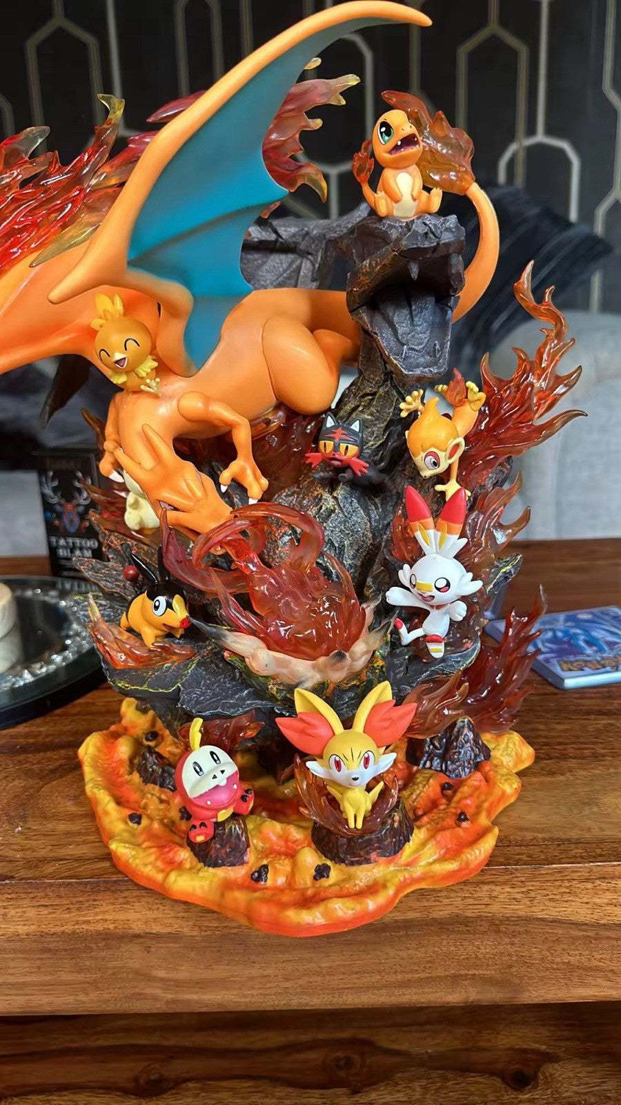 Action Figure Fire Pokémon Charizard Evolution 32cm Statua Collezione Anime Game