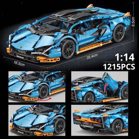 Lamborghin Sian Nuova Da Costruire Mattoncini Technic 1280 Pezzi 1:14 Car MOC Racing - Nerd Lab