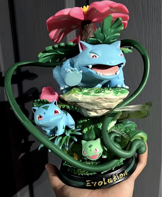 Pokémon Evoluzione Bulbasaur, Ivysaur, Venusaur - Diorama Collezionabile
