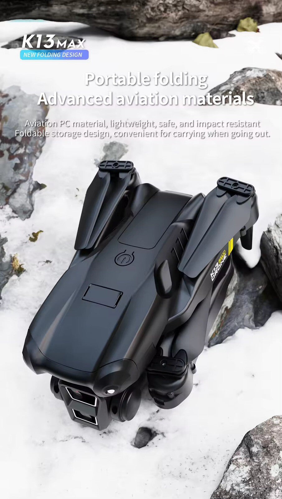 Drone K13 Max 4k Pieghevole Giocattolo HD Fotografia Gps Aerea Dual Camera Mini