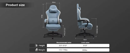 Sedia da Gaming Work Ufficio Ergonomica Reclinabile Poggiapiedi Gamer PC Console