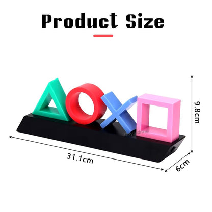 Luce Lampada Icone Simboli Playstation Multicolore Led USB da Scrivania Gaming