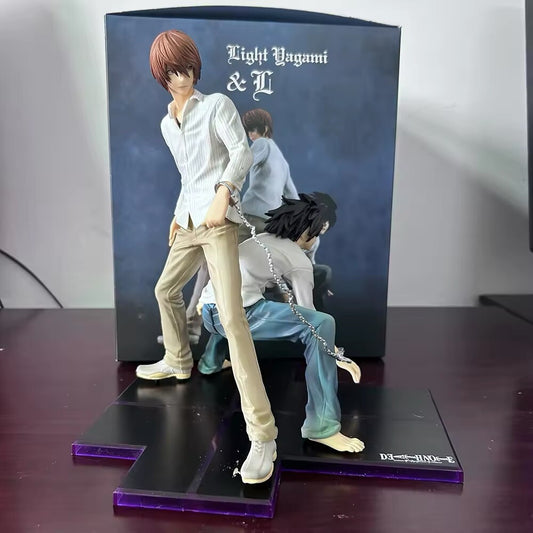 Action Figure Death Note Anime L + Light Yagami 24cm Kira Manga Statua Collezion