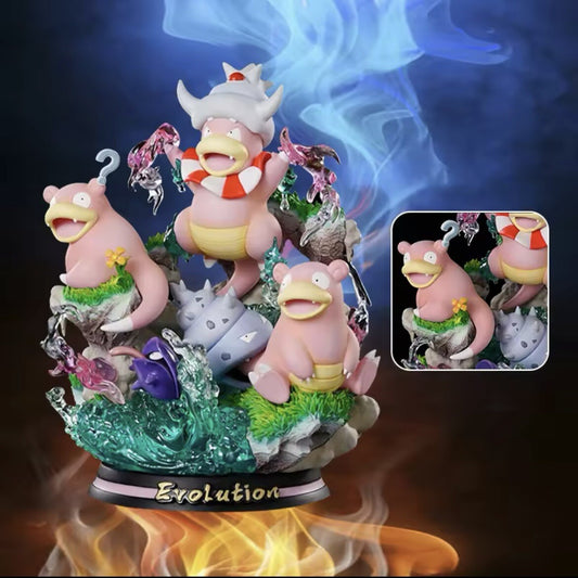 Action Figure Pokémon Slowpoke Slowbro Slowking Evolution 25cm Collezione Anime
