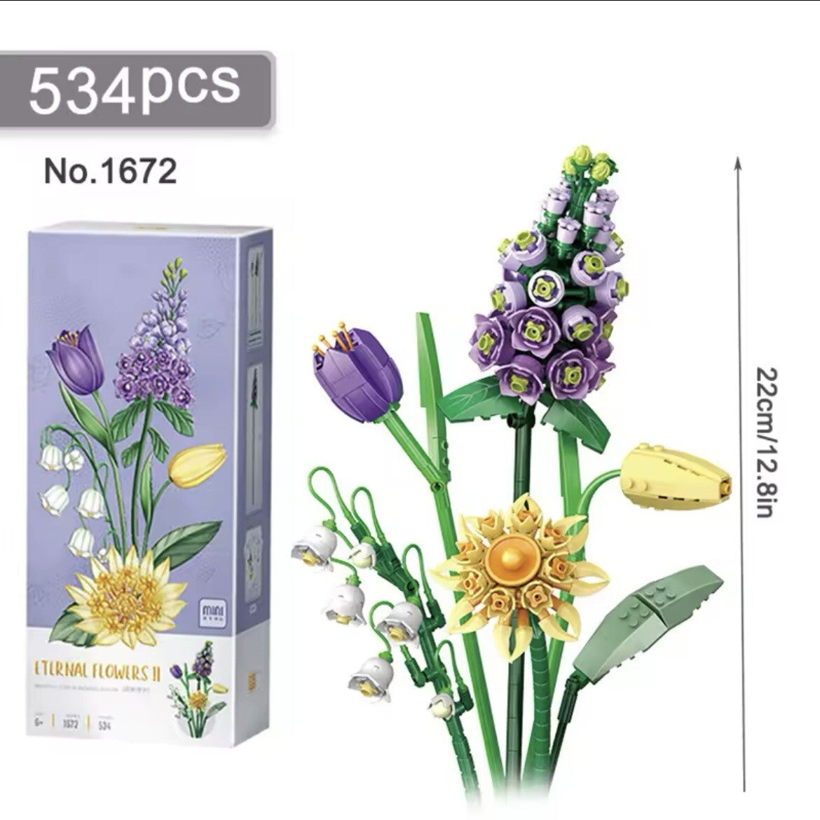 Costruzioni Bouquet Fiori Orchidee Tulipani Finti da Costruire Botanical 534pz