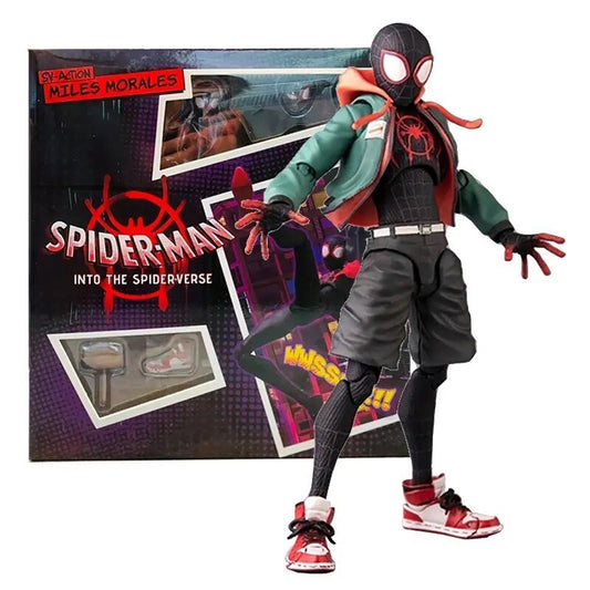 Action Figure Spiderman Miles Morales Statua Da Collezione Videogame Anime