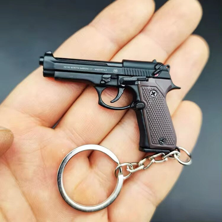 Mini Pistola Giocattolo Beretta 92F Da Collezione Portachiavi metallo Scala 1:3