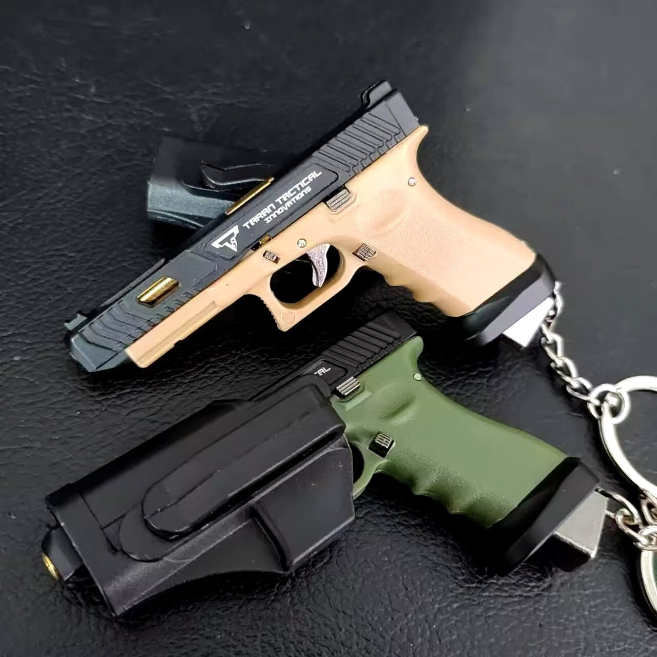 Mini Pistola Giocattolo Glock G34 Con Fondina Portachiavi metallo Scala 1:3 New