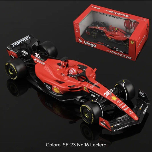 Burago Ferrari SF-23 Charles Leclerc Scala 1:18 Modellino Auto Rossa Formula 1