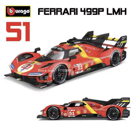 Ferrari 499P 51 24h Le Mans 2023 Scala 1:18 Burago Da Collezione Con Vetrina New