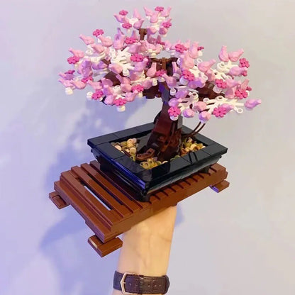 Bonsai Da Costruite Nuovo Slbero Flowers Mattoncini Fiori Di Ciliegio 878 Pezzi