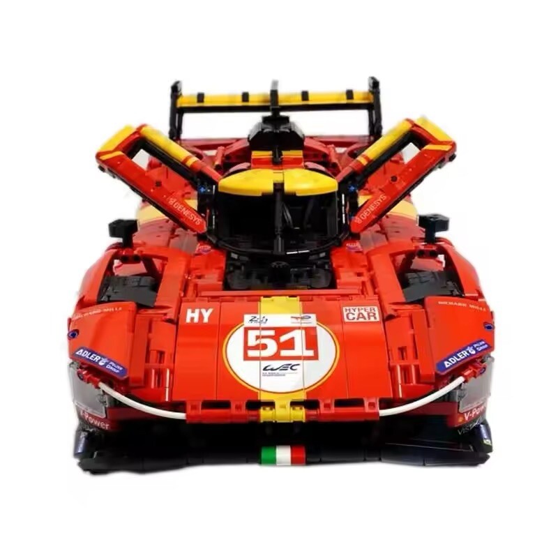 Ferrari 499P 51 Da Costruire 3875 Pezzi Le Mans 1:8 Mattoncini Technic Rossa New