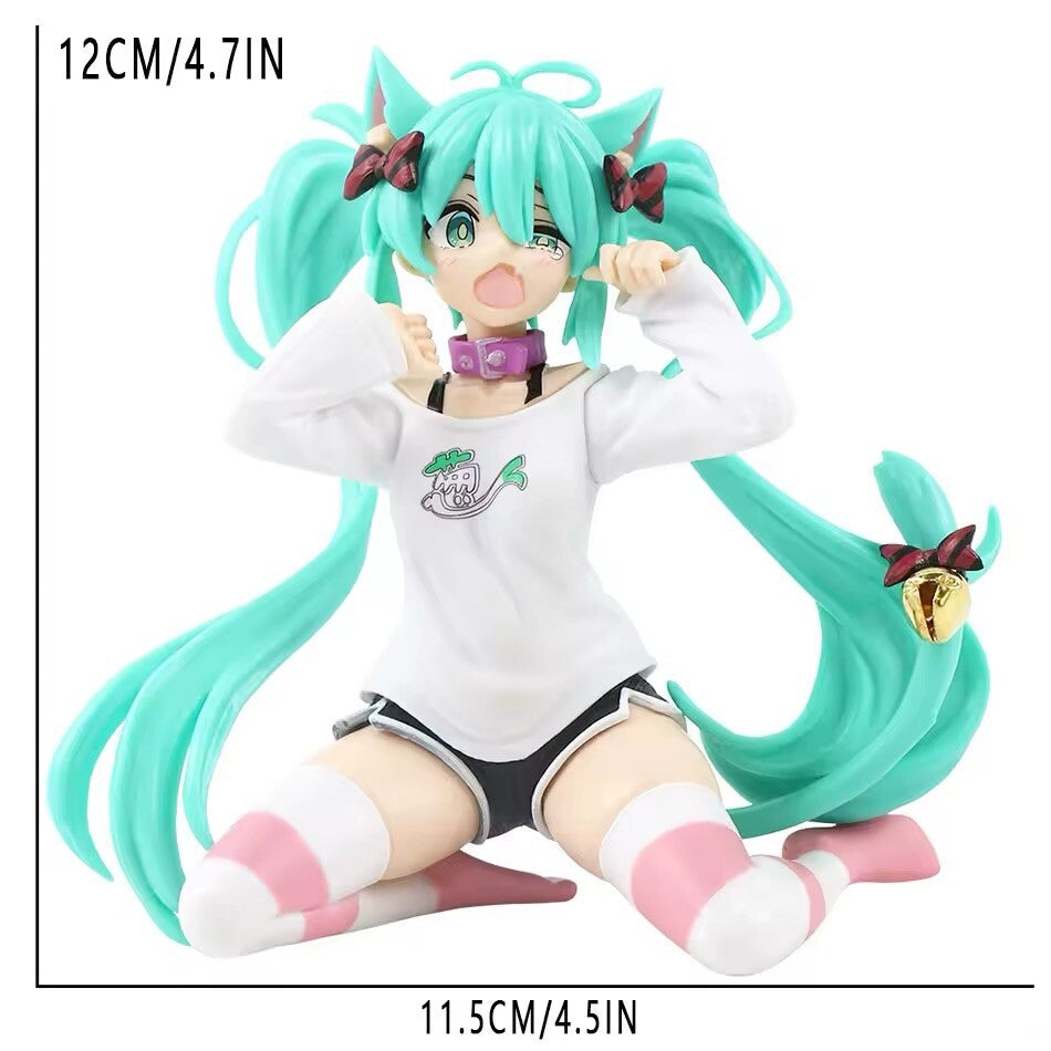 Action Figure Maid Vocaloid Hatsune Miku 12cm Statua Collezione Kawaii Fortnite