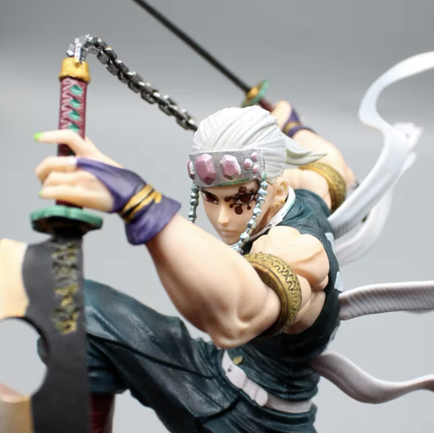 Action Figure Tengen Uzui Manga Demon Slayer 27cm new Statua Da Collezione Anime