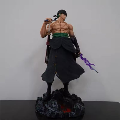 Action Figure One Piece Roronoa Zoro 50cm Statua Da Collezione Anime Grande