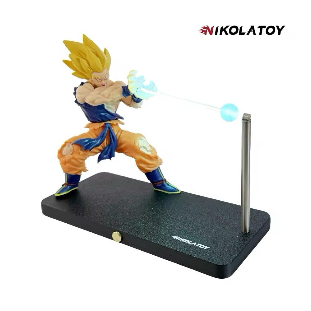 Action Figure Dragon Ball Z Goku Super Sayan Statua Kamehameha Collezione Anime