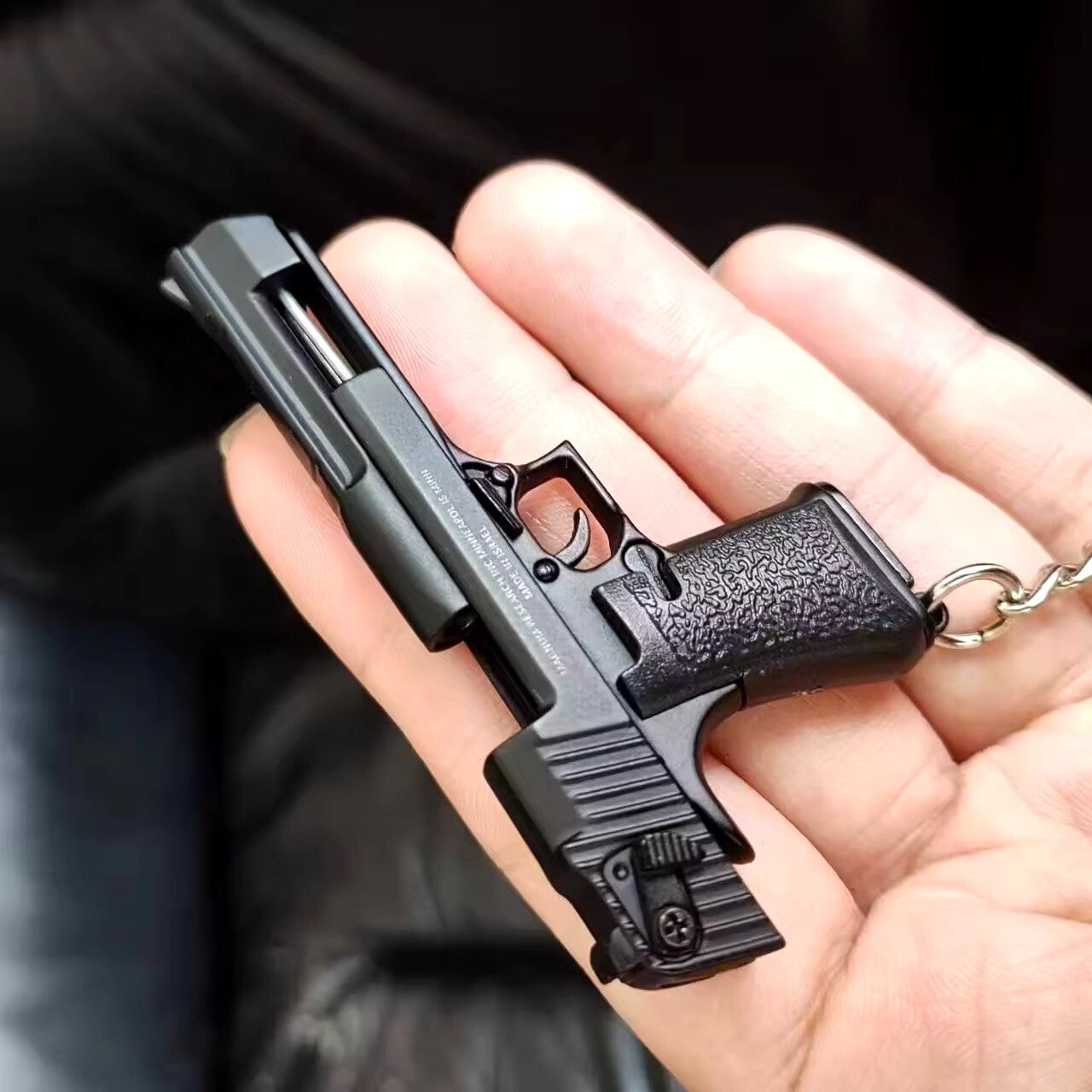 Mini Pistola Giocattolo Magnum Da Collezione Portachiavi metallo Scala 1:3 New