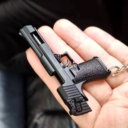 Mini Pistola Giocattolo Magnum Da Collezione Portachiavi metallo Scala 1:3 New