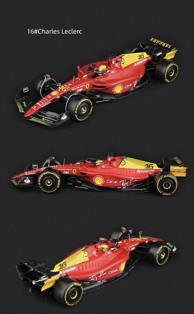 Macchina Ferrari F1 C Leclerc 2022 F1-75 Monza Scala 1:24 Formula 1 Con vetrina