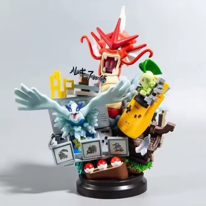 Action Figure Pokemon Statua Da Collezione 25cm Lugia Chikorita Gyarados Gameboy