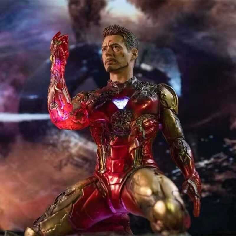 Action Figure Avengers Endgame Iron Man Mk85 Statua Luminosa Da Collezione Hero