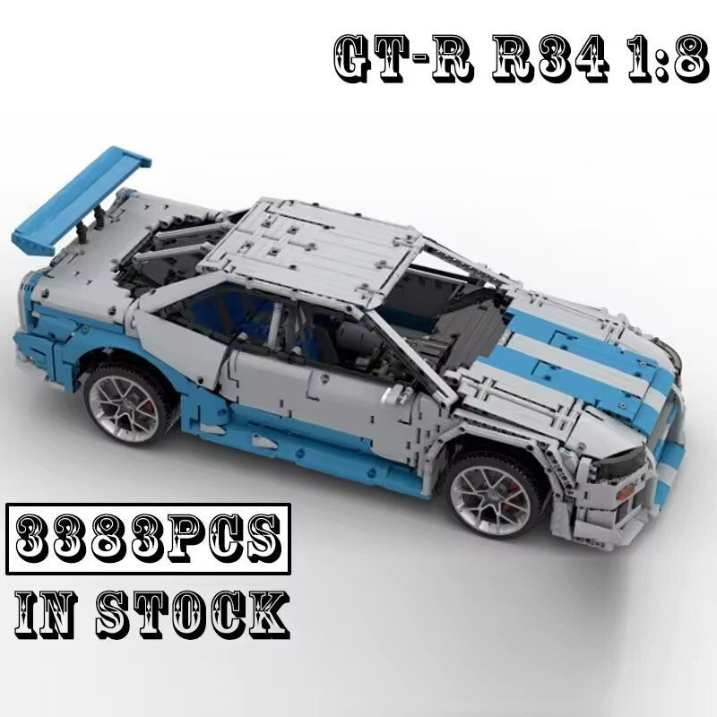Nissan GT-R R3 Da Costruire 3383 Pezzi Paul Walker 1:8 Mattoncini Technic Fast F