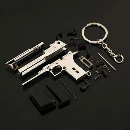 Mini Pistola Giocattolo Magnum Da Collezione Portachiavi metallo Scala 1:3 New