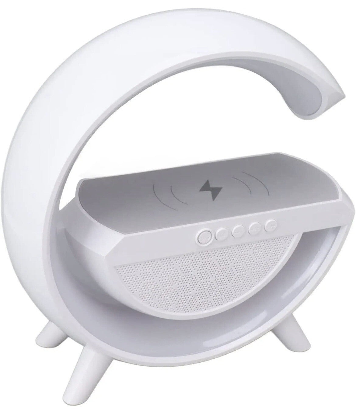 Lampada da Tavolo 3-in-1 con Caricabatterie Wireless Altoparlante Luce Led Nuova