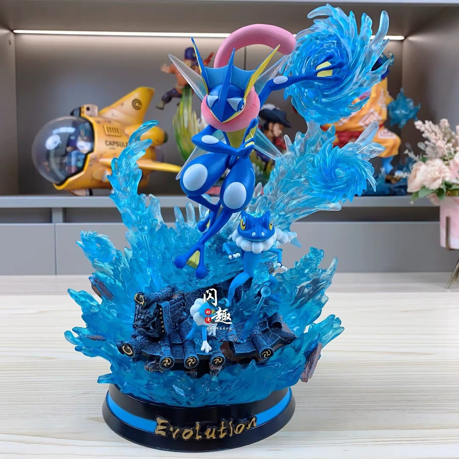 Action Figure Pokémon Greninja Evolution 25cm Statua Da Collezione Anime Manga