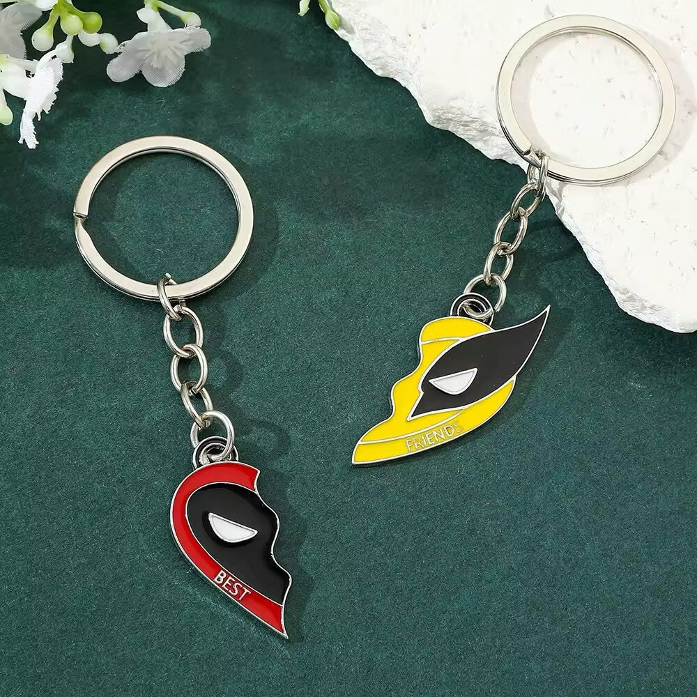 Portachiavi In Metallo Best Friends Marvel Film Deadpool & Wolverine Logan Nuovo
