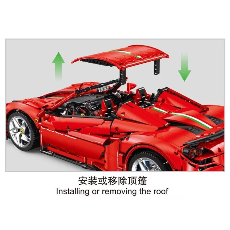 Ferrari F8 Da Costruire Mattoncini Technic 3781 Pezzi Rossi e Neri Nuova Moc New