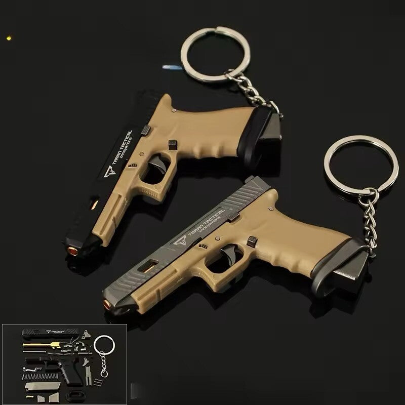 Mini Pistola Giocattolo Glock G34 Con Fondina Portachiavi metallo Scala 1:3 New