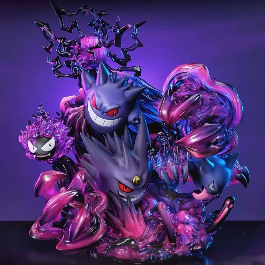Action Figure Pokémon Gastly Gengar MaxHaunter Shiny 29cm Da Collezione Anime
