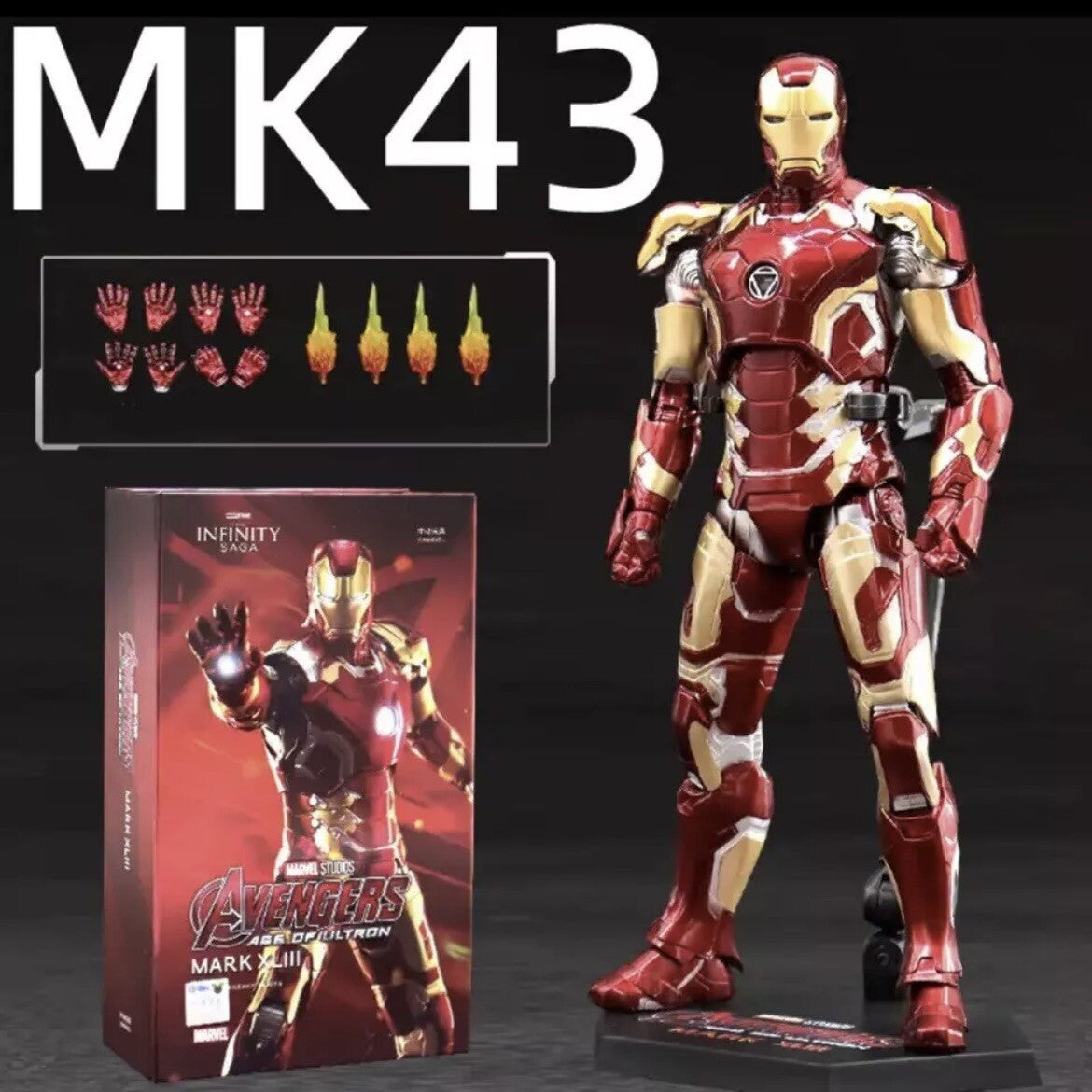 Action Figure Avengers Iron Man Mk43 New Statua Collezione Videogames Super Hero