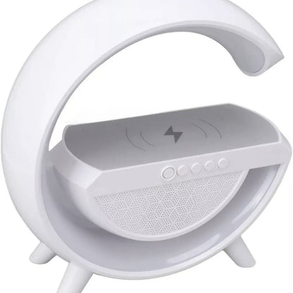 Lampada da Tavolo 3-in-1 con Caricabatterie Wireless Altoparlante Luce Led Nuova