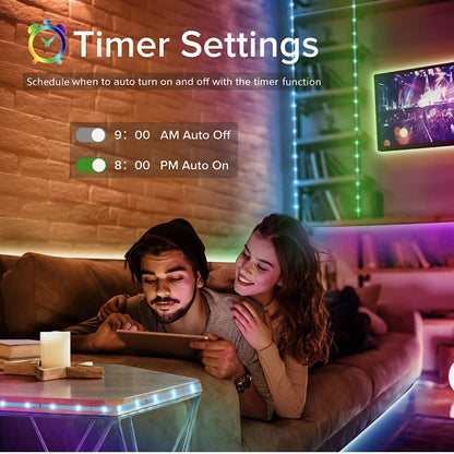 Striscia LED 10 Metri, Bluetooth RGB Smart 10M Con Telecomando, App Controllato,
